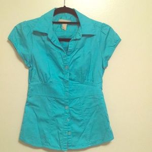 Cap sleeve button down